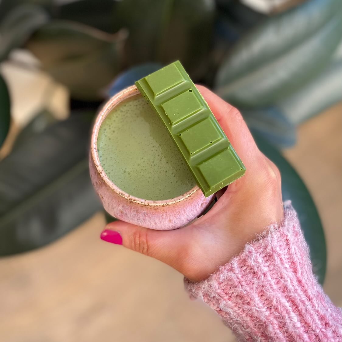 Matcha Chocolate with Matcha Latte