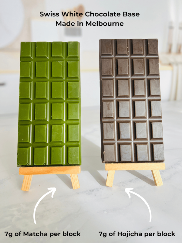 Matcha and Hojicha Chocolate details